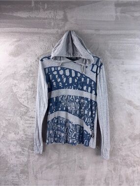 Love Moschino Long Sleeve Hooded Shirt Mens Size Small Gray Designer
